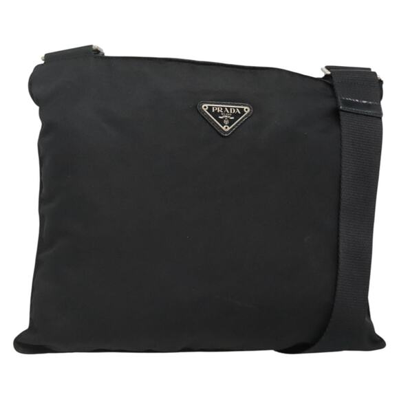 PRADA Shoulder Bag Nylon Black Silver - Picture 1 of 12
